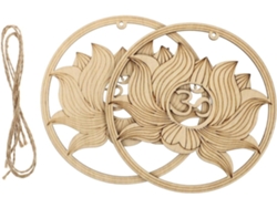 Decoración Pared Madera 2 Piezas Diseño Geométrico Colgante Dorada Contemplación Ceremonias Accesorios Únicos