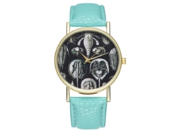 Reloj De Pulsera Unisex Con Correa De Piel Sintética E Ilustraciones Decorativas (estado Impecable).