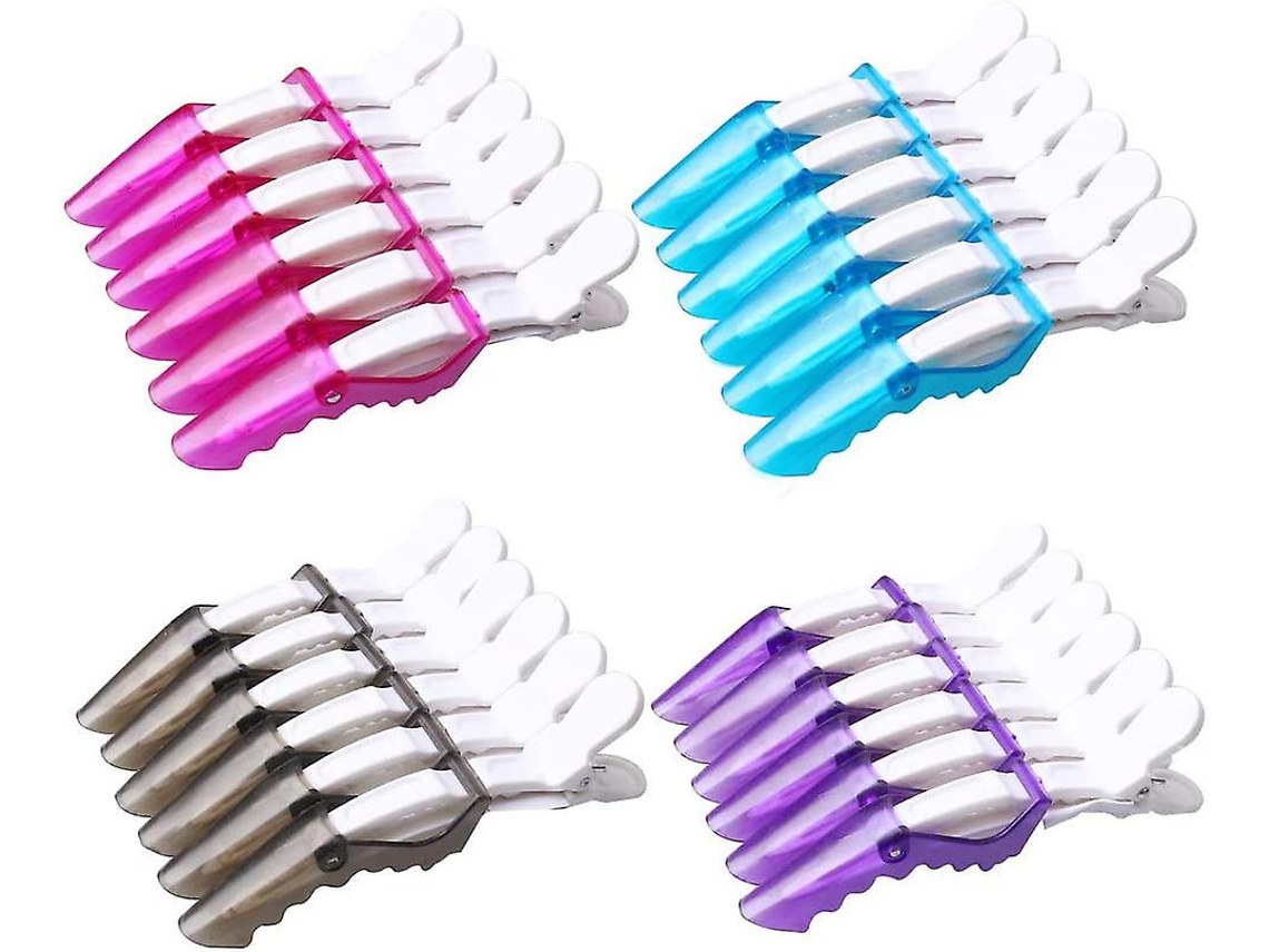 24 Pinzas De Pelo Cocodrilo De Plástico Y Metal Para Peinado Profesional Y Uso Diario Multicolor