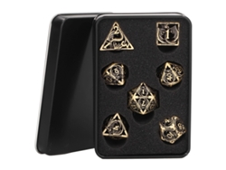 -set De 7 Dados Metálicos Huecos Poliedros Para Juegos De Mesa Rpg, Adolescentes, Adultos Y Amigos
