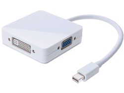 Cable adaptador Thunderbolt a HDMI, DVI y VGA 3 en 1, compatible con Mini Displayport (blanco)