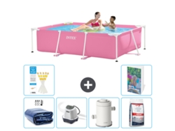 Intex Piscina Com Estrutura Retangular - 220x150x60 Cm - 7-peças S155