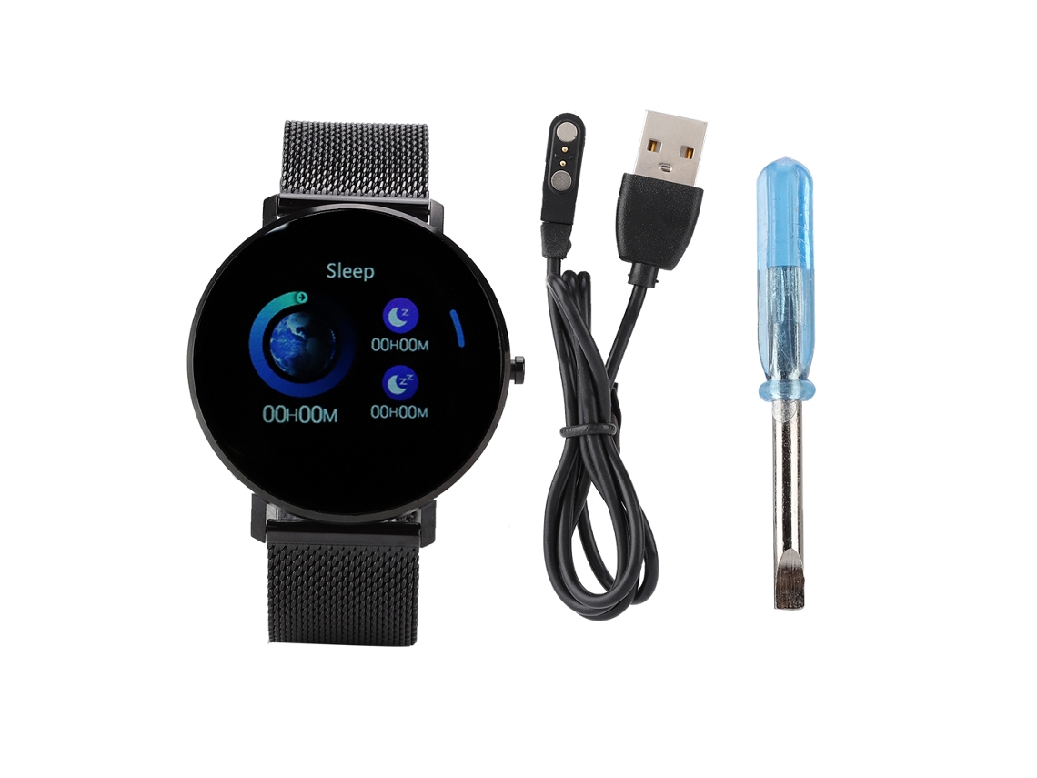 Reloj Inteligente Microwear L6 Pantalla Redonda Tft De 1.22" Ritmo Cardiaco Impermeable Ip68 Correa De Acero