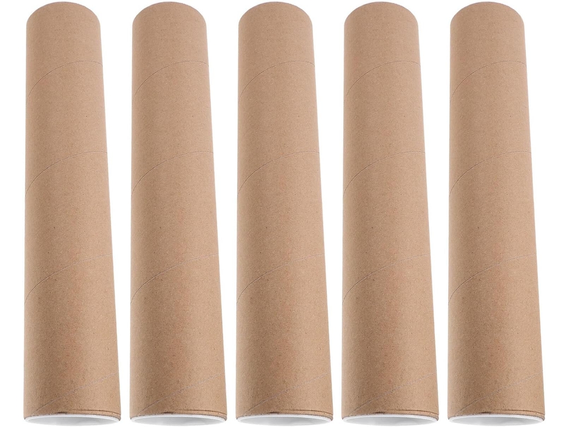 Juego De 5 Tubos Redondos Rígidos De Cartón Para Envío De Pósteres, Reutilizables.