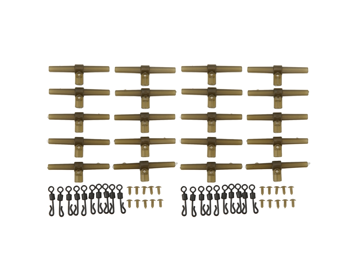 Kit De Accesorios Para Pesca De Carpas Con Fundas Antienredos, Eslabones Giratorios Y Conexiones Duraderas, 20 Piezas.