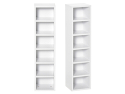 Homcom Juego de 2 estanterías de columna para CD/DVD, 6+6 compartimentos, capacidad para hasta 160 CD, 21 x 19 x 88 cm, blanco