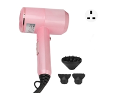 Secador De Cabelo Eletrônico De Alta Potência Com Proteção Contra Sobreaquecimento Íons Negativos Para Casa Rosa Plugue Uk 220v