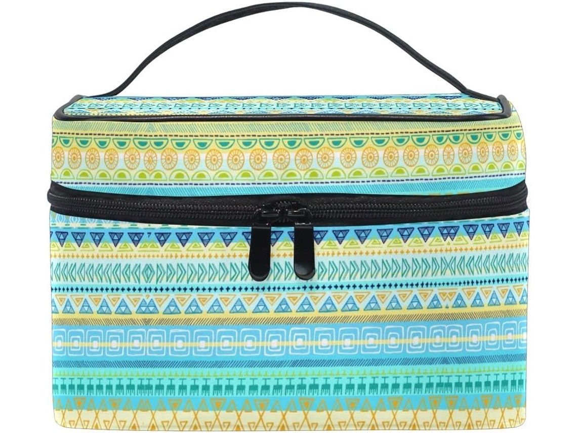 Bolsa Cuero Con Cremallera Portátil Organizador Para Mujer