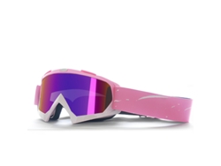 Gafas deportivas Csyy HD para ciclismo, esquí y deportes al aire libre (montura rosa y blanca, lentes tintadas)