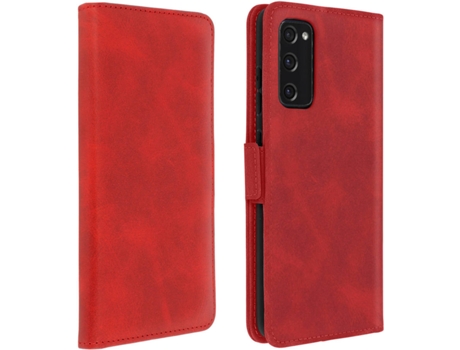 Funda Samsung Galaxy S20 FE AVIZAR Vintage Tarjetero Rojo