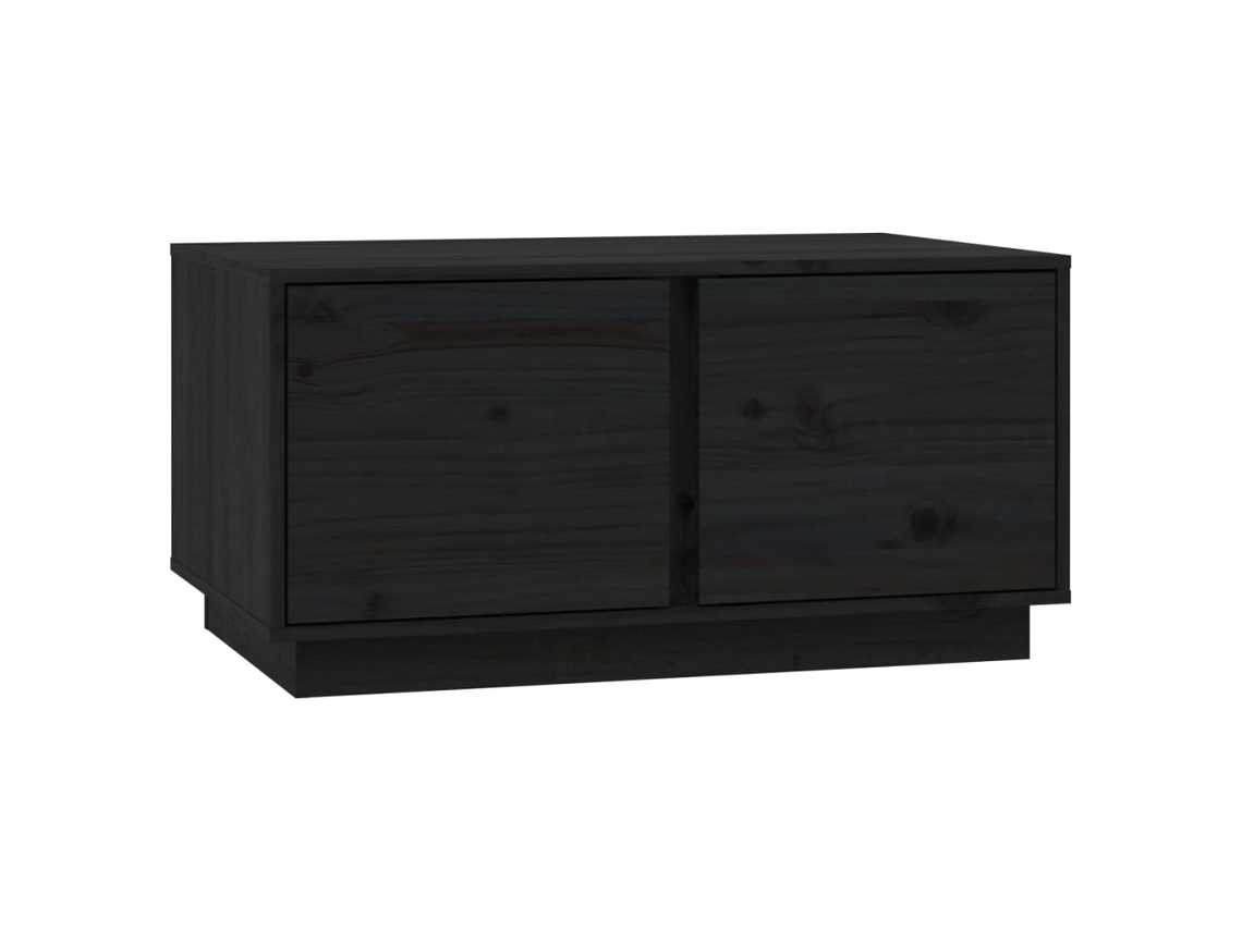Mesa de centro MAISON EXCLUSIVE negra de madera maciza de pino (80x50x40 cm)