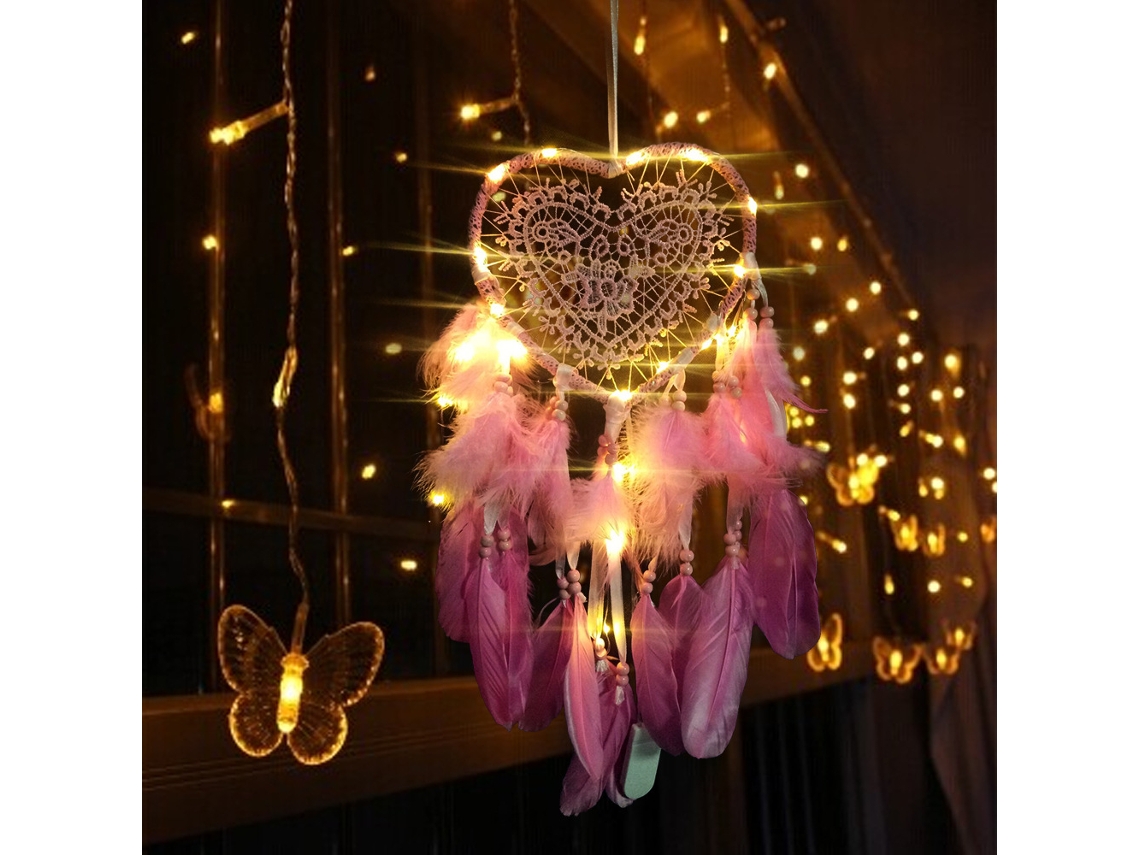 Atrapasueños Infantil con Luz LED y Plumas