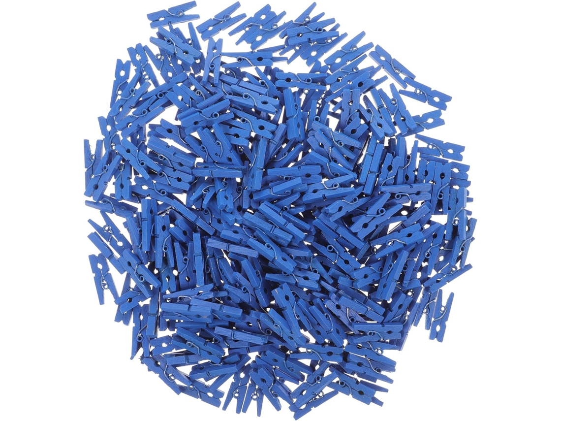 300 Pinzas Madera Azules 2 5 Fotos Tarjetas Clips Multiusos Decoraciones Cumpleaños Sujetar Notas Mini Ropa Cm