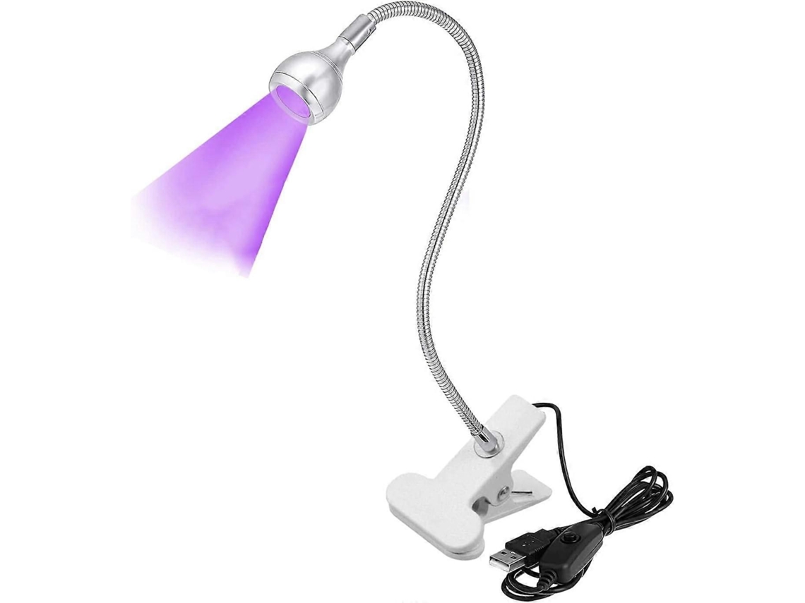 Lámparas UV para curado de uñas, lámpara de gel con cuello de cisne de 3W 5V con clip, lámpara profesional para curado de uñas GOKOCO