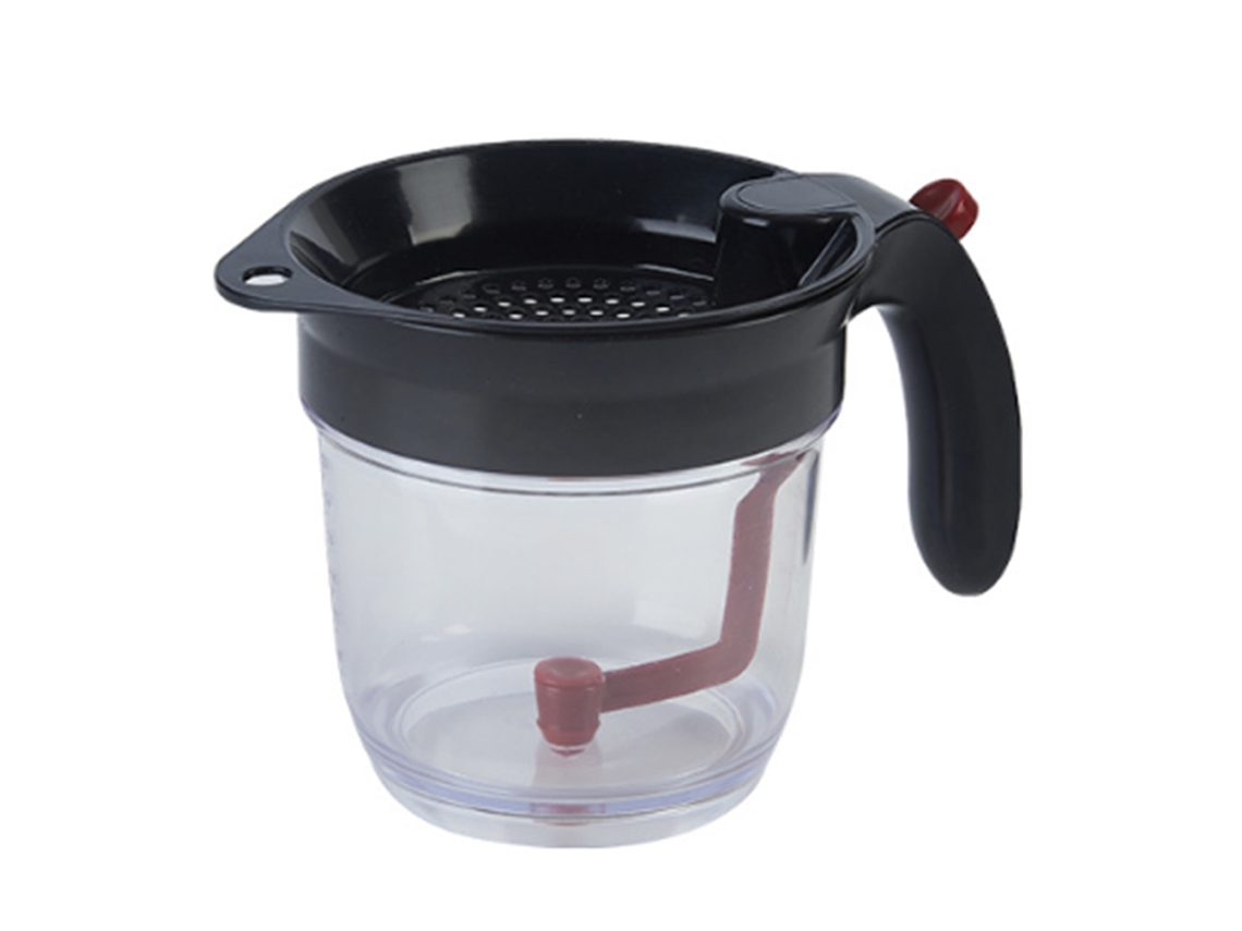MEOIRUERY Copa Medidora con Separador de Grasa y Filtro con Apertura Inferior para Salsas, Caldos y Líquidos con Aceite