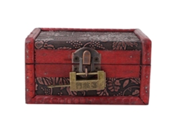 Caja De Almacenamiento De Madera Europea Vintage Con Cierre Para Joyas Y Cosméticos.