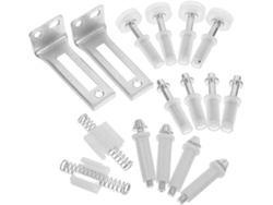 Kit De Herrajes Para Puertas De Acero Inoxidable Y Pivotes De Plástico Blanco.