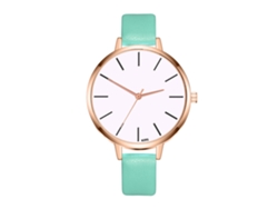 Reloj De Pulsera Casual De Cuarzo Para Mujer Zhoulianfa Con Correa De Pu Y Esfera Redonda Verde Menta.