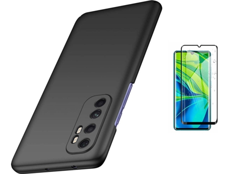 Kit Carcasa y Protector Cristal Curvado Xiaomi Mi Note 10 Lite Turtleshell Negro