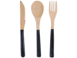 Juego de cubiertos japoneses de madera de 3 piezas (cucharas, tenedores y cuchillos para cocina, sin BPA)