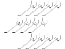Juego de 20 soportes plateados, 10 cm, 55 cm, paneles perforados