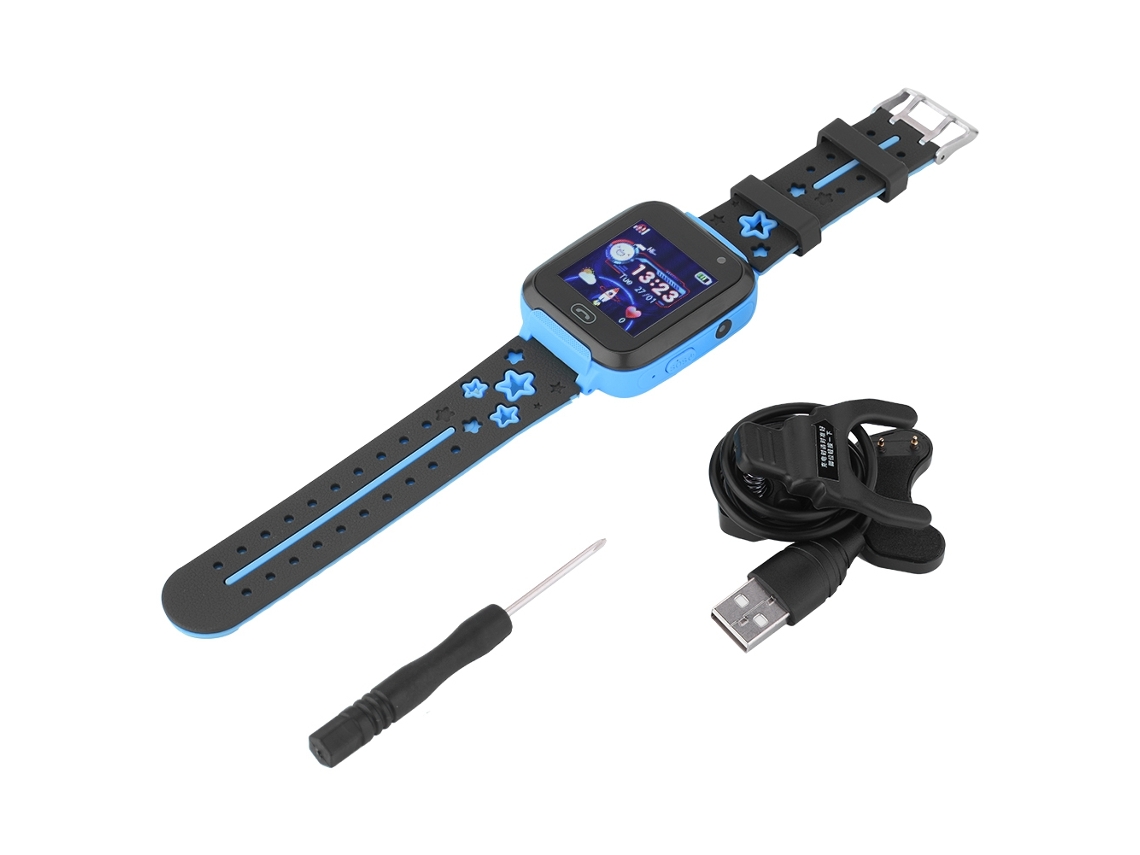 Reloj Inteligente Infantil Bluetooth Impermeable Con Lbs Sos, Pantalla Táctil Y Llamadas Telefónicas (azul)