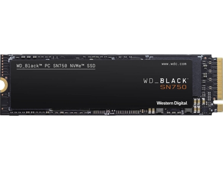 Disco SSD Interno WESTERN DIGITAL Black SN750 (500 GB - PCI Express 3.0 - 3470 MB/s)