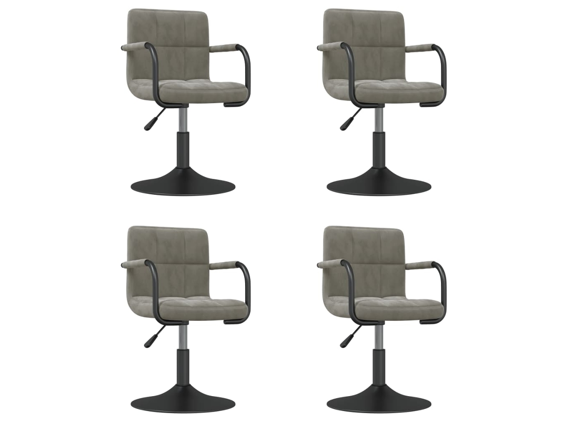 Maison Exclusive - Sillas De Comedor Giratorias 4 Unidades Terciopelo Gris Claro