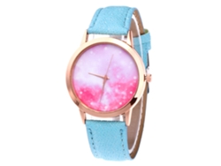 Elegante Reloj De Pulsera De Cuarzo Para Hombre, Estilo Clásico E Informal (azul Claro).