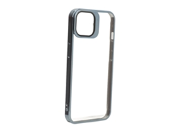 Capa Magnética Para Iphone 14 Slim Anti-choque Com Protetor De Câmera E Suporte Transparente Pc Azul