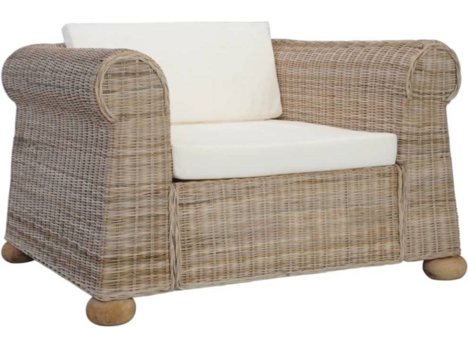 Sillón VIDAXL Marrón Ratán (100x78x67 cm)