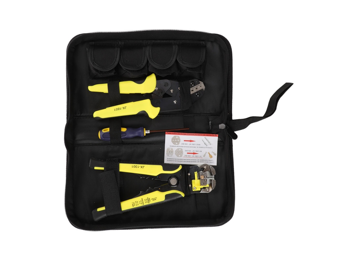 Herramienta De Crimpado Con Trinquete 4 En 1 Y Pelacables De 24-10 Awg.