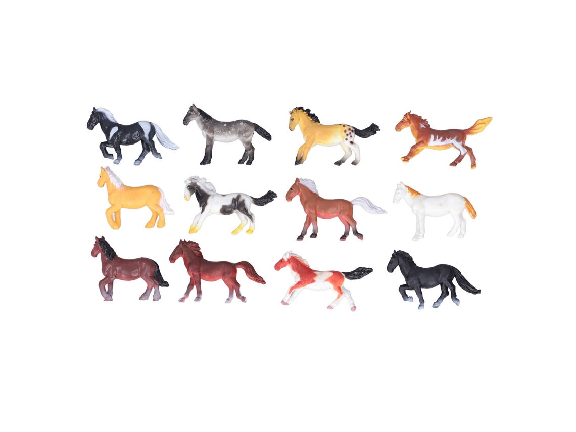 Bjww-12 Peças De Cavalo De Brinquedo De Plástico Durável Alta Simulação Diferentes Posições Cores Vibrantes Para Crianças