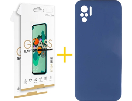 Kit Funda + 2 Protectores de Pantalla Xiaomi Redmi Note 10 4G / 10S SKYHE Liso 20 Azul