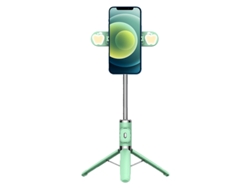 Trípode Para Teléfono 104cm Con Luz De Relleno Doble Plegable Y Control Remoto Bluetooth Para Selfie Y Directos