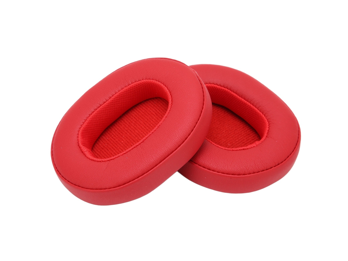 Almohadillas De Cuero Proteico Para Auriculares Skullcandy Crusher 3.0 Wireless Y Hesh3, Color Rojo. Piezas De Repuesto.