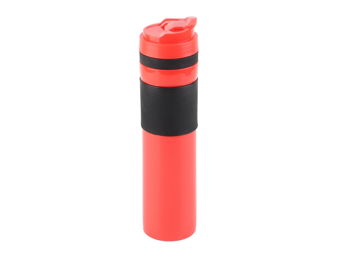 Cafetera portátil de 350 ml, ideal para viajes, color rojo