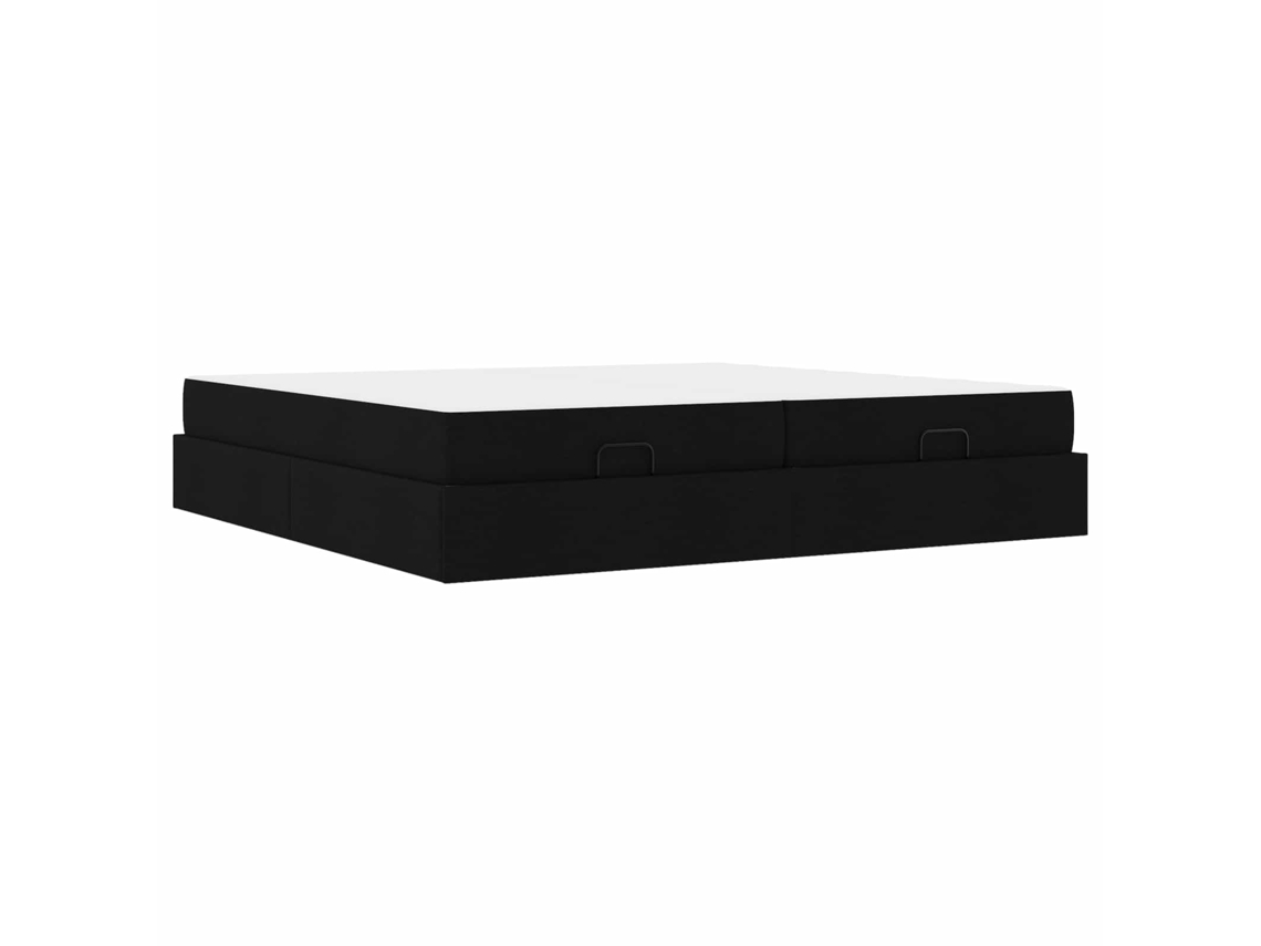 Maison Exclusive - Estructura De Cama Con Colchón Con Colchón 2 Pcs Negro Tela