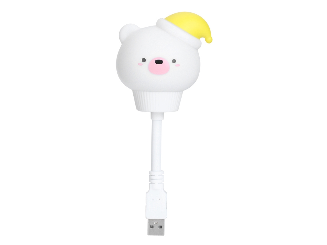 2026-lámpara De Noche Usb Led Suave En Forma De Animales Lindos Oso Blanco 16cm Para Bebés Y Niños Regalo
