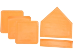 Kit De Béisbol Y Softbol De 5 Piezas Con Base De Goma Antideslizante Naranja.