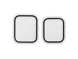 2 Fundas Protectoras Brillantes De Cristal Con Protector De Pantalla Para Relojes Ios De 40 Mm Y 44 Mm.