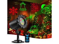 2026-proyector De Luces Navideño 10 Patrones Led Con Control Remoto, Estrellas Rojas Y Verdes Para Exterior E Interior