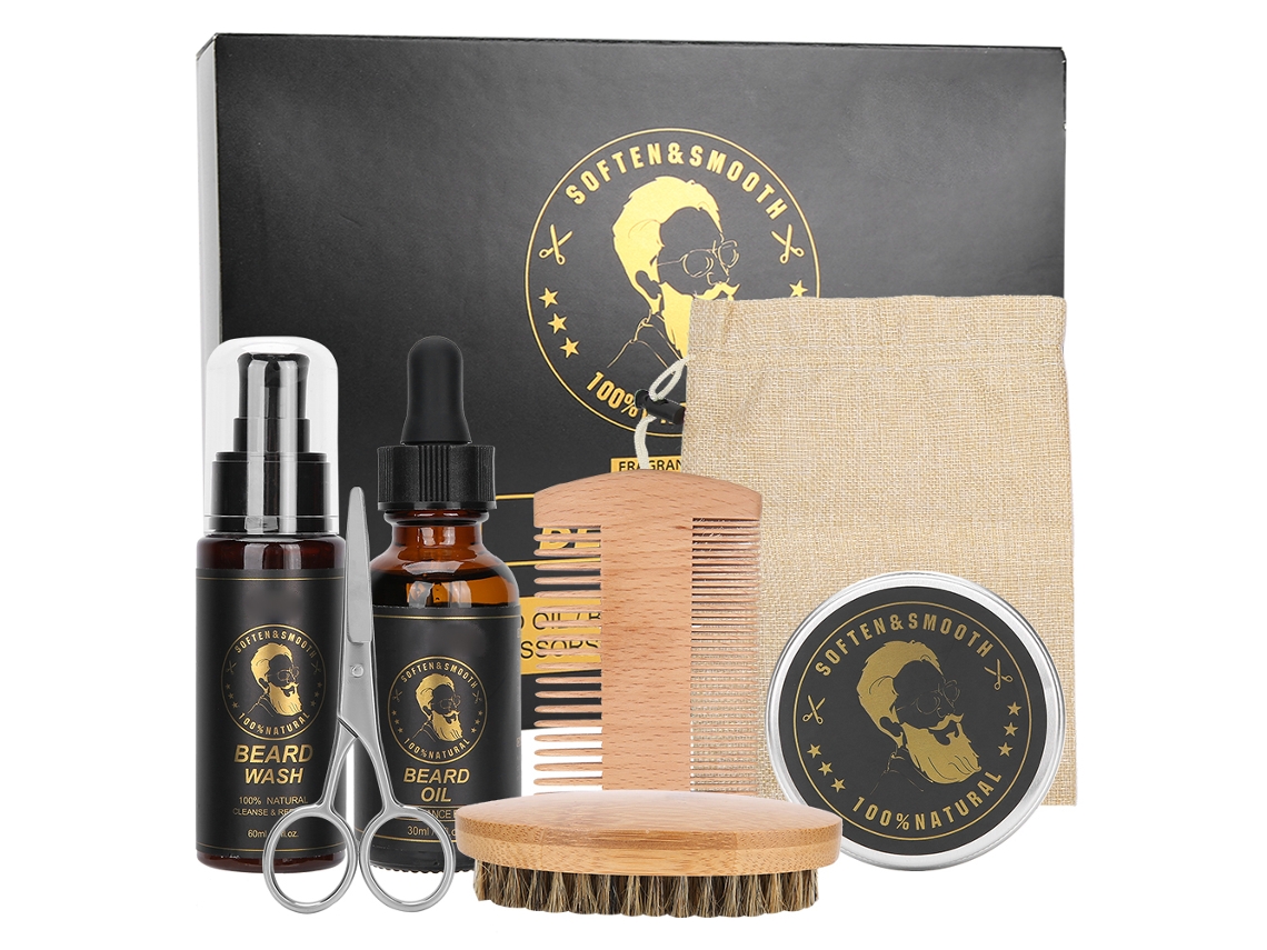 Conjunto De Cuidado De Barba Zpm: Aceite, Liquido Limpiador Y Crema Para Crecimiento Activo Y Suavidad