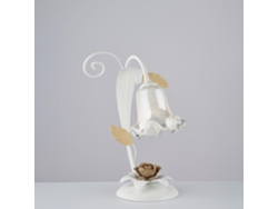 Cesto - Lámpara De Mesa Shabby De Hierro Lacado Blanco 1 Luz Al.34 - Ø25 - Bl274-lt-bco
