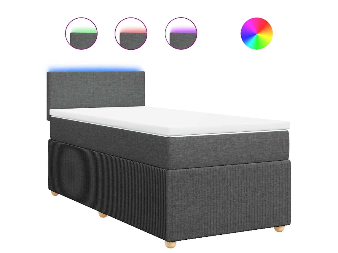 Maison Exclusive - Cama Box Spring Con Colchón Tela Gris Oscuro 100x200 Cm