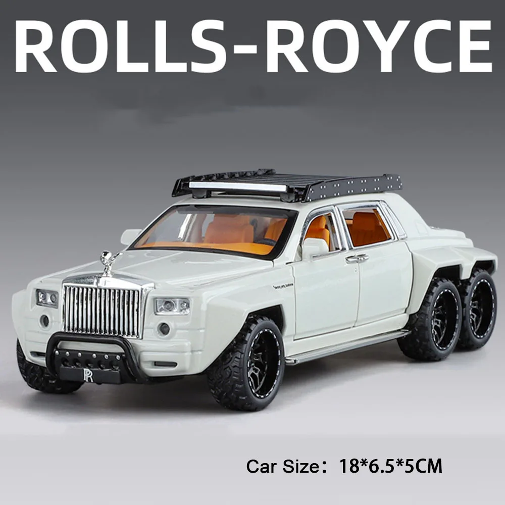 (Fantasma Blanco) 1:32 - Coche en miniatura con funciones de sonido y luz, fabricado en metal troquelado.