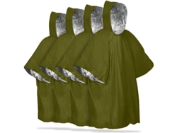 Impermeable de emergencia, manta cálida, equipo de supervivencia para acampar al aire libre, 4 juegos, verde Siurn