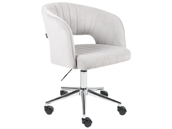 Silla de oficina Beliani Katonah de terciopelo gris (57 x 57 x 88 cm)