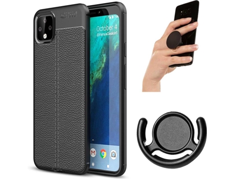 Carcasa, Soporte y Popsocket Google Pixel 4xl Rugged Leather Negro