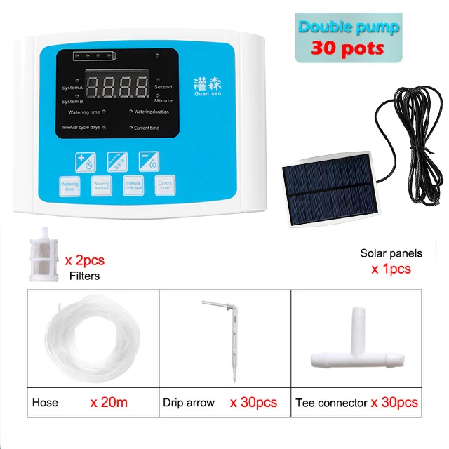 Sistema de Irrigação por Gotejamento para Jardim MDUG com controlador de tempo e energia solar